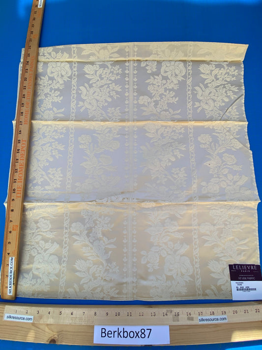 28 Berkbox87 Square Jacquard by Lelievre Valognes Ivoire Beige damask French Neoclassical Floral Stripe MSRP USD300+/y