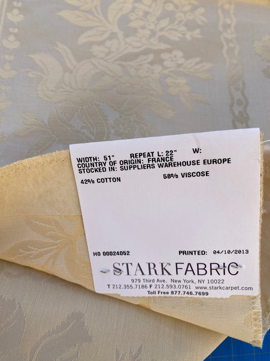 28 Berkbox87 Square Jacquard by Lelievre Valognes Ivoire Beige damask French Neoclassical Floral Stripe MSRP USD300+/y