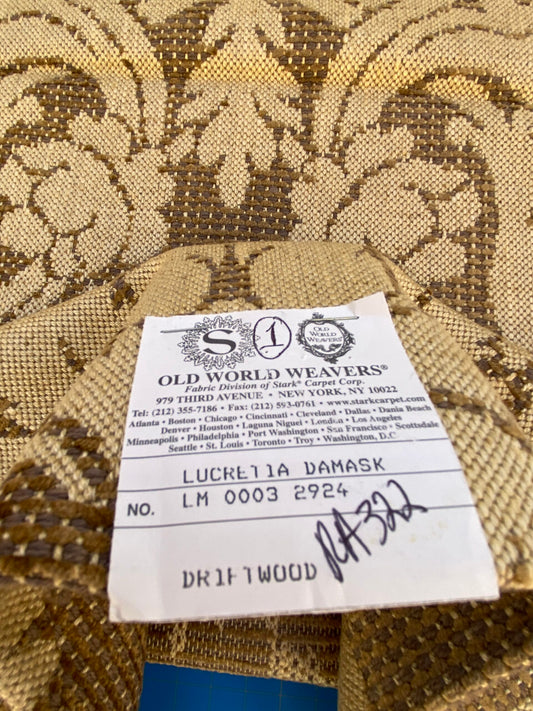 32 Berkbox87 Square Jacquard by Old World Weavers Lucretia Damask Driftwood Tan Beige Renaissance Classic Damask Thick MSRP USD 300/Y