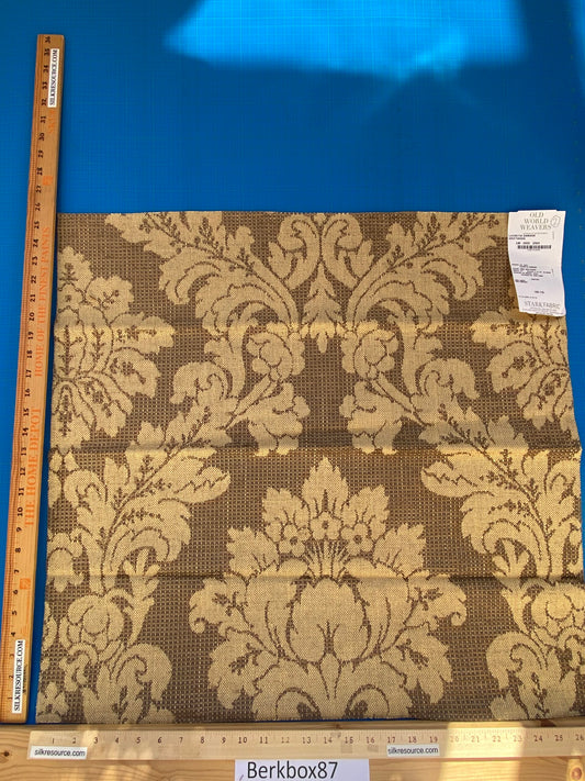 33 Berkbox87 Square Jacquard by Old World Weavers Lucretia Damask Driftwood Tan Beige Renaissance Classic Damask Thick MSRP USD 300/Y