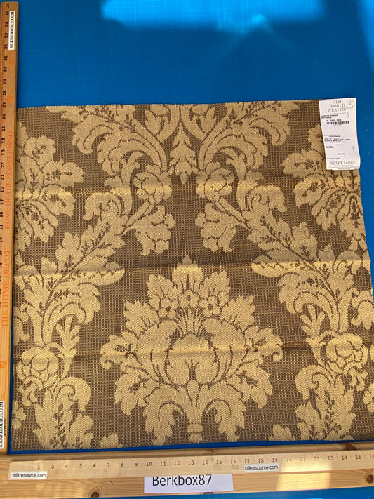 34 Berkbox87 Square Jacquard by Old World Weavers Lucretia Damask Driftwood Tan Beige Renaissance Classic Damask Thick MSRP USD 300/Y