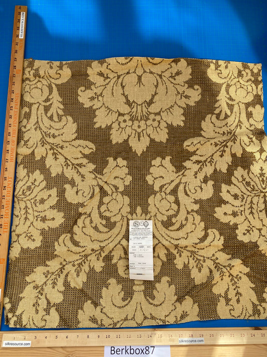 36 Berkbox87 Square Jacquard by Old World Weavers Lucretia Damask Driftwood Tan Beige Renaissance Classic Damask Thick MSRP USD 300/Y