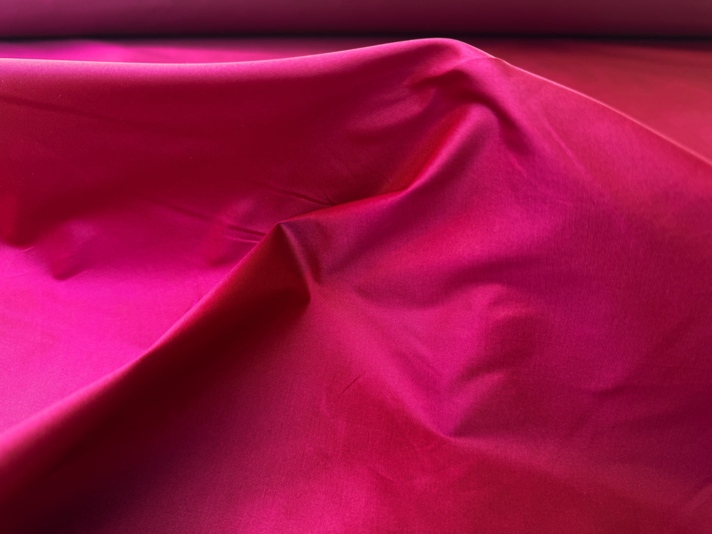 By yard Scalamandre 100% silk Taffeta Rose Pink With Hot Crimson Red Shot