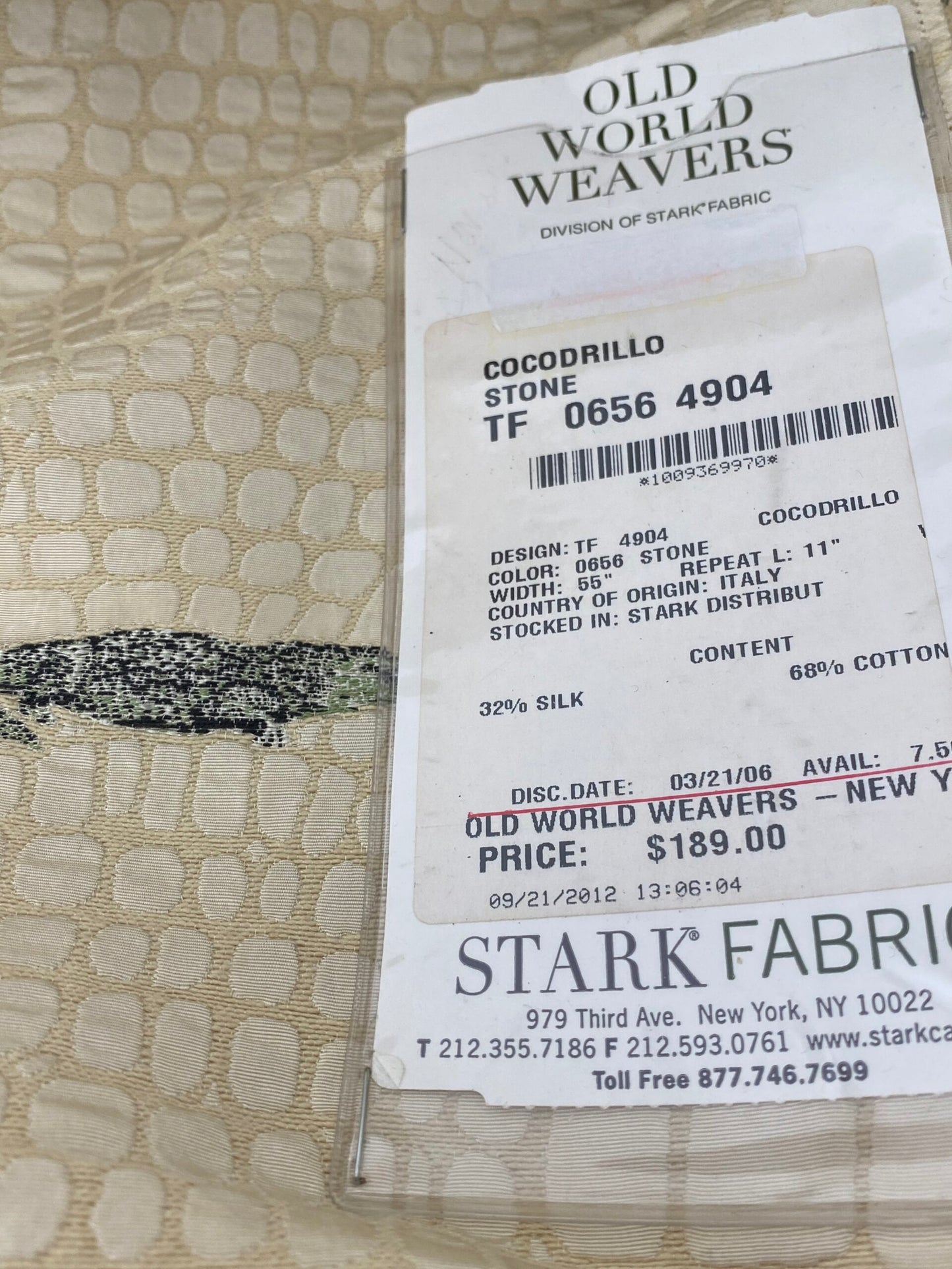 32 Berkbox42 Scalamandre Squares 27x27" "cocodrillo" crocodile Stone, Silk & Cotton