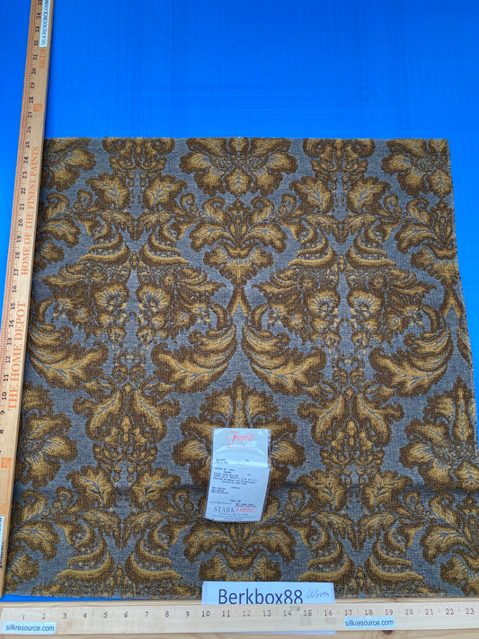 12 Berkbox88 Square Woven by Munro Gold Ink Damask Gray Brown Beige MSRP USD348/y