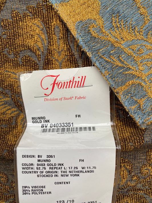 12 Berkbox88 Square Woven by Munro Gold Ink Damask Gray Brown Beige MSRP USD348/y