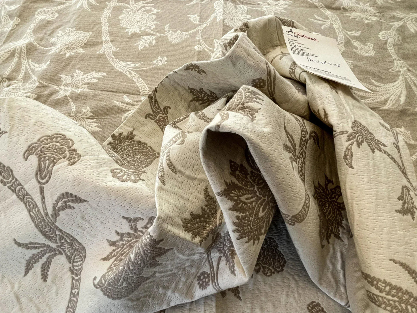 2 Berkbox52 2.4 yard Scalamandre Batavia Matelasse Brown on Rice Tree Foliage Beige Brown