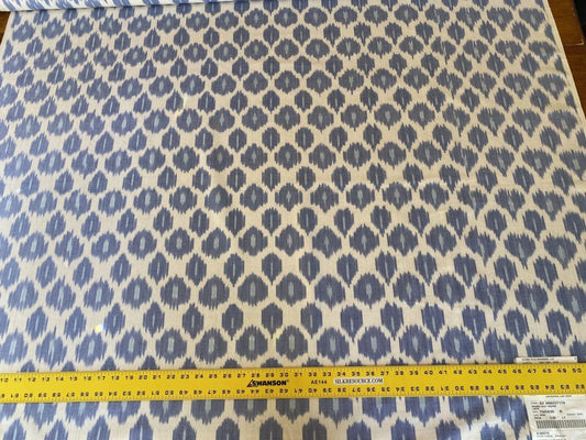 Scalamandre Amara Ikat Weave Lapis MSRP USD 150/Y Cotton Hand Woven! Blue