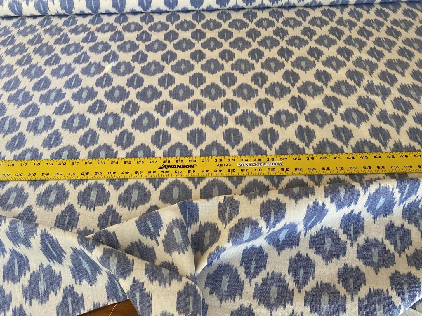 Scalamandre Amara Ikat Weave Lapis MSRP USD 150/Y Cotton Hand Woven! Blue
