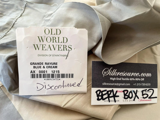 7 Berkbox52 2.4 yard Scalamandre Grande Rayure Gray & Cream Stripe