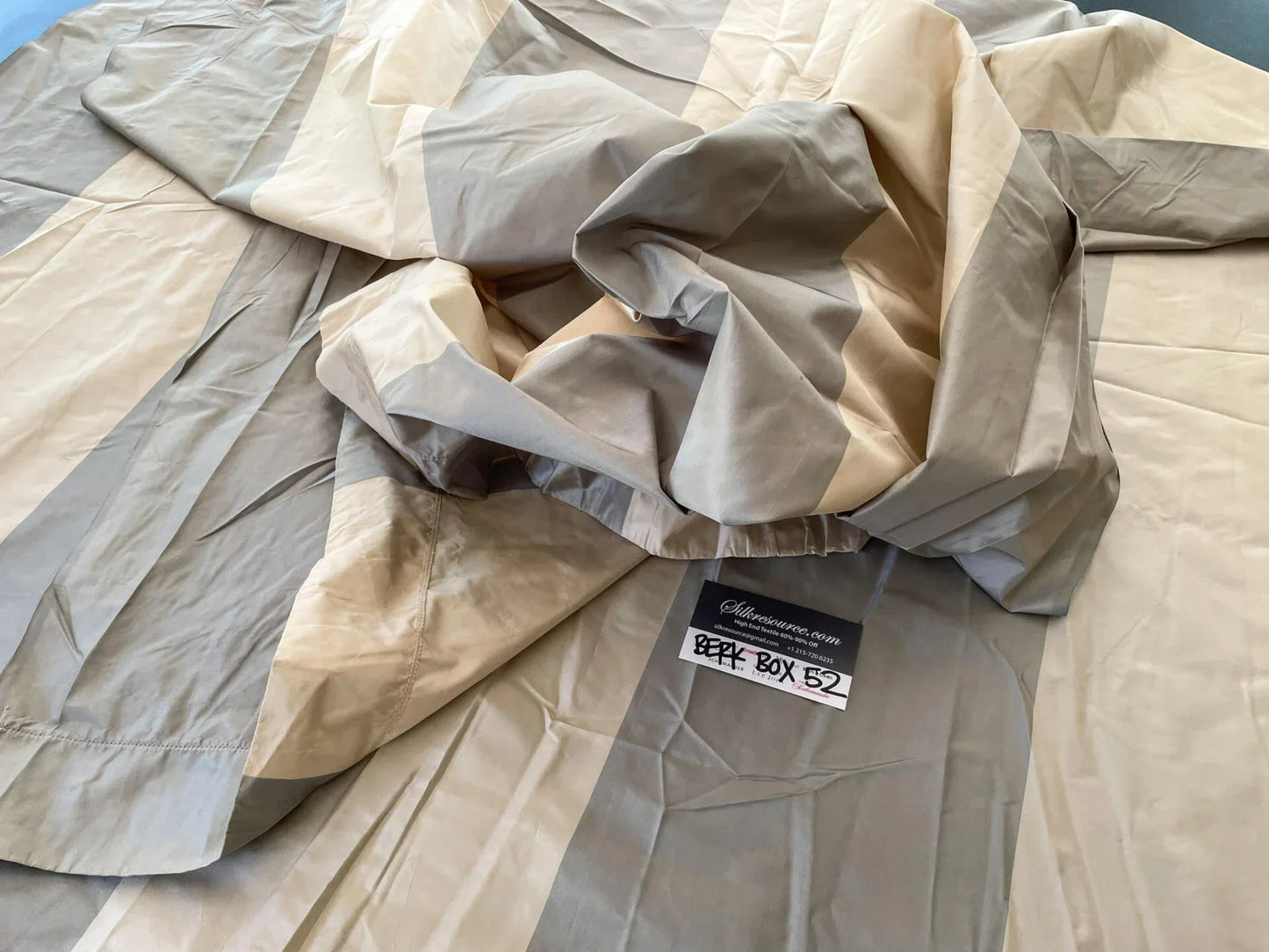 7 Berkbox52 2.4 yard Scalamandre Grande Rayure Gray & Cream Stripe