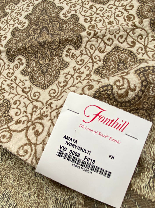 27 Berkbox88 Square Woven by Fonthill Amaya Ivory Multi Beige White Diamond Ogee Medallion Paisley MSRP 218/y