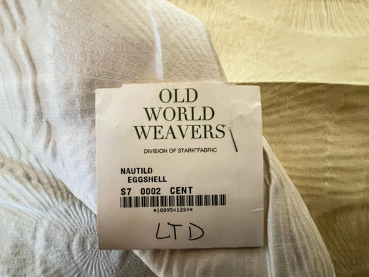 19 Berkbox52 1.2 yard Scalamandre Nautilo Eggshell White Jacquard, Bird , Animal/ocean Blue MSRP USD 302