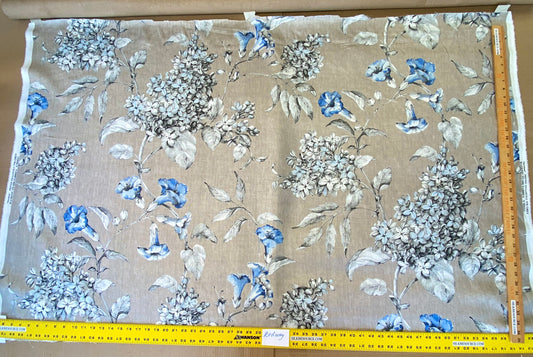 Scalamandre Merrimon in Linen Print Silky Linen Fragrant Summer lilac trumpet flower or jimsonweed MSRP $346/y