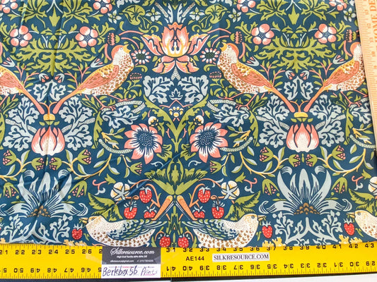 10 Berkbox56 2.4 yard Scalamandre Bird Strawberry Thief William Morris Floral pattern Blue