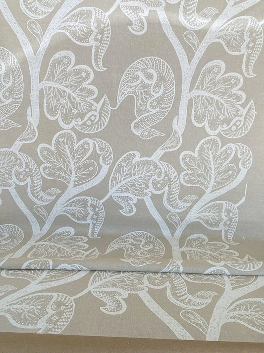 Scalamandre Russell Linen Cotton China White Albert Hadley Print Jacobean MSRP USD 188/Y