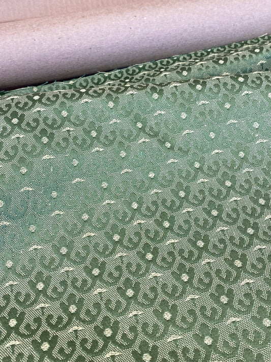 Scalamandre Duca Di Borgogna Compose Verde Green Linen Silk Jacquard Small Scale MSRP USD298/y
