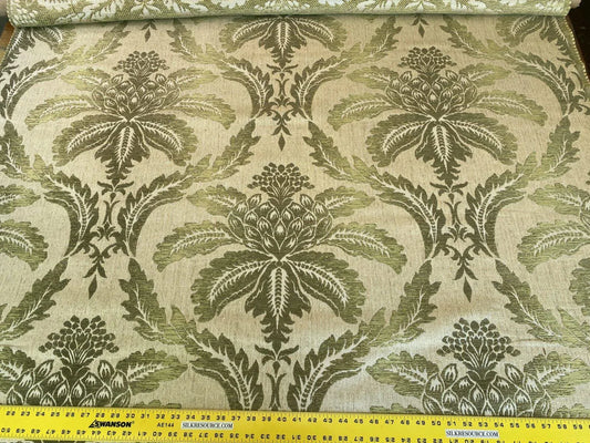 Scalamandre Trinandot Moss Green Renaissance Damask Super Heavy! Tapestry MSRP USD 204/y