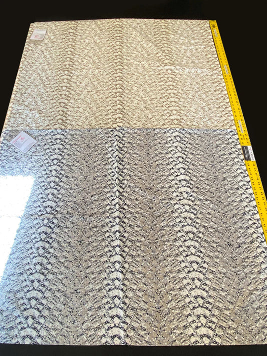 27 Berkbox56 2.4yard 2 pieces & 2 colorways Scalamandre Komodo Modern Nature Bluestone and Sand Embroidery Print