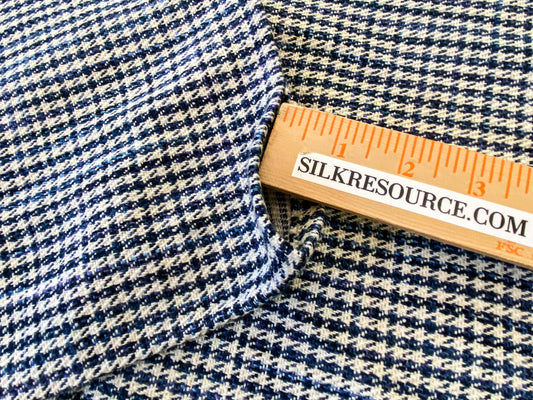 2 Berkbox64 Finished Drapery 2.4 yard Scalamandre BANBURY STRIE CHECK Indigo MSRP USD 264/y