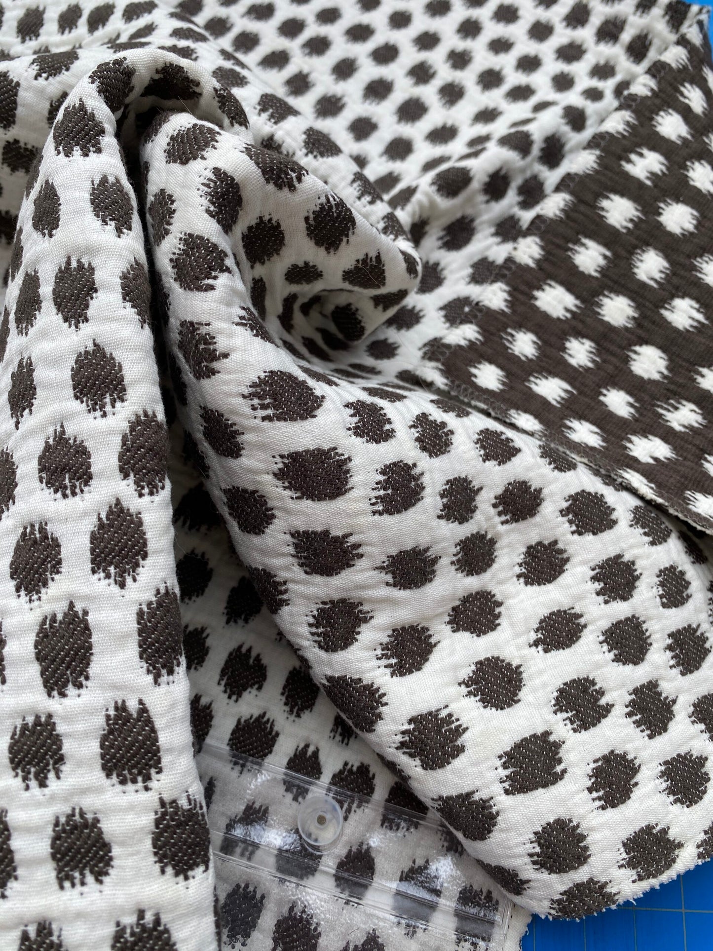 11 Berkbox89 Square Jacquard by Scalamandre Dot Weave Charcoal Black White Small Scale Dot Circle Cotton MSRP USD 414/y