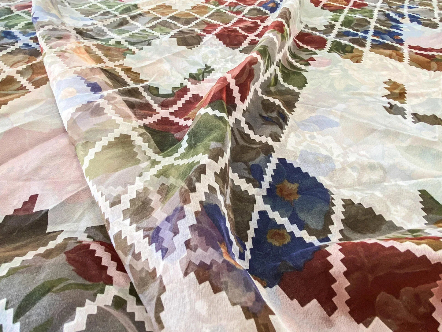 6 Berkbox64 Finished Drapery 2.5yard Scalamandre Printed "Sheer" Lace over Rose