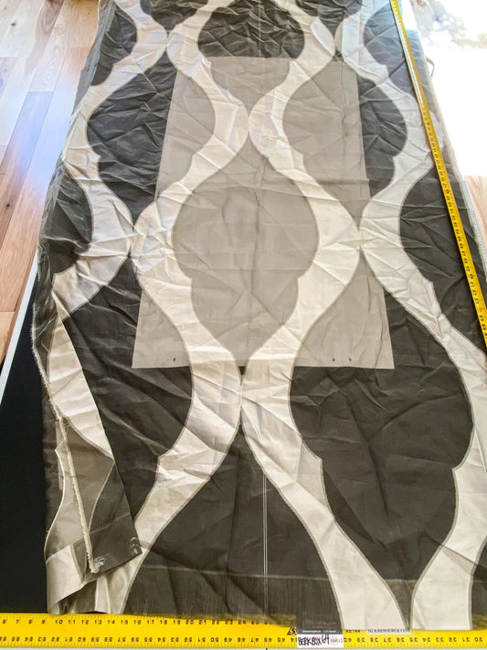 8 Berkbox64 Finished Drapery 2.4yard Scalamandre SOLERA SMOKE Dark Gray Sheer