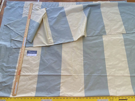 Scalamandre Grande Rayure Silk - Blue & Cream