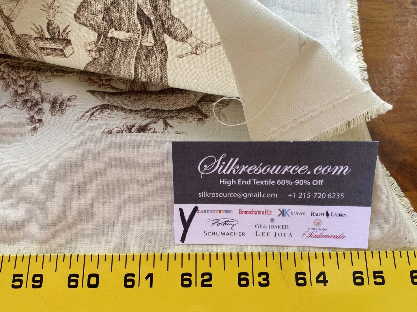 14 Boxy Scalamandre 1.1 Yards Stories On Gray & White Toile Chinoiserie Print