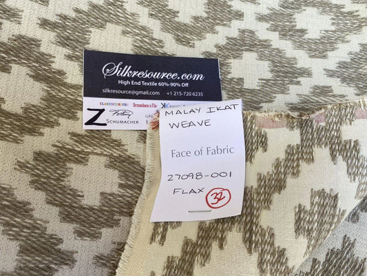 6 Boxz Scalamandre 1.5 Yards Malay Ikat Weave Yellow Brown