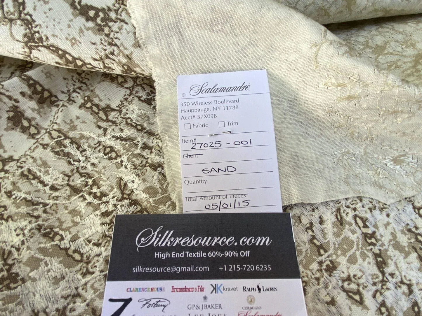 10 Boxz Scalamandre 1.9 Yards Sandy Track