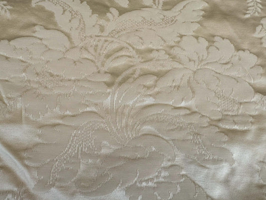 2.8y Scalamandre Leleivre Paris Alicante Damask White Cream Beige Damask Floral Renaissance Historic Viscose MSRP USD604/y