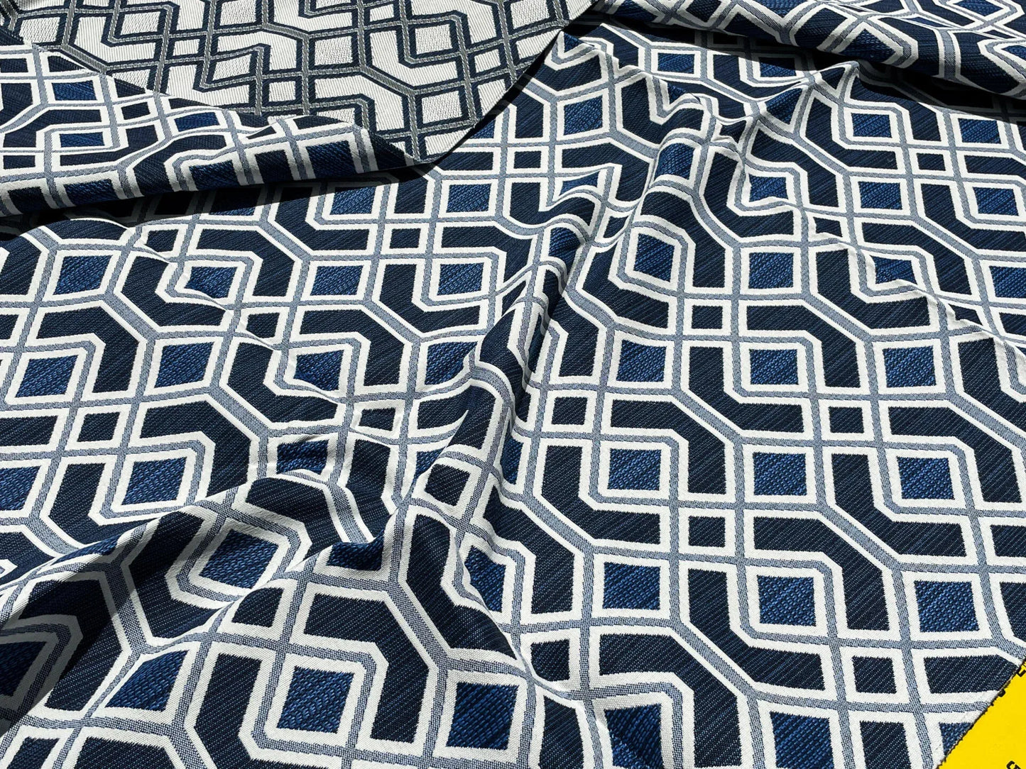 20 Berkbox60 1.5 yard Scalamandre OAK BLUFF INDIGO Blue Geometric Diamond MSRP USD208