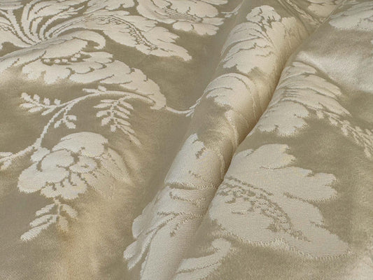 2.8y Scalamandre Leleivre Paris Alicante Damask White Cream Beige Damask Floral Renaissance Historic Viscose MSRP USD604/y