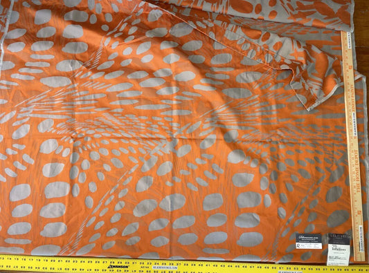 9 Boxs Scalamandre Artifice Poterie Spotted Gray And Orange Large Jacquard 2.4 Yds MSRP USD 300/yd