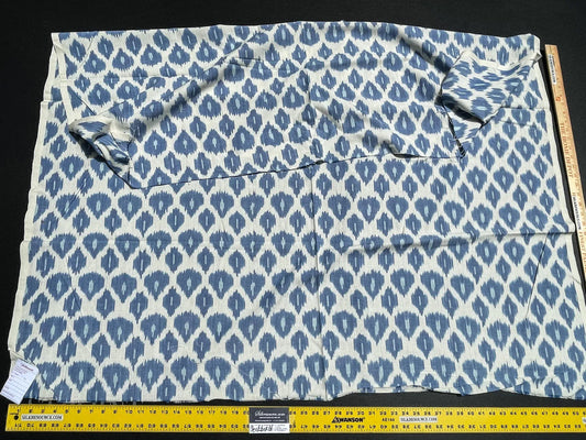 5 Berkbox61 1.5yard Scalamandre AMARA IKAT WEAVE Lapis Blue White MSRP USD 150/y