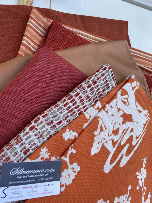 4 Boxs Scalamandre Square Coordinating Outdoors Groups Redish Orange Lily Pond 6 Pieces