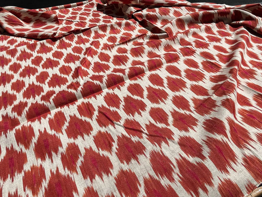 11 Berkbox62 1.5 yard Scalamandre AMARA IKAT WEAVE Sunset Red Cotton MSRP USD 150/y