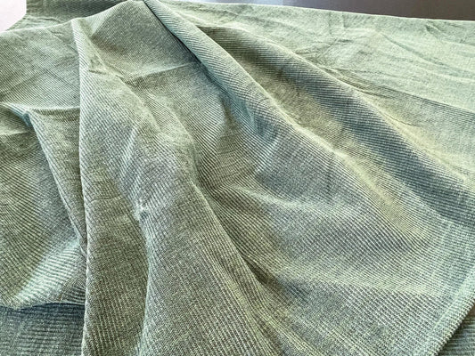 5 Berkbox63 2.4 yard Scalamandre Zerbino Forest Strie Cut and Uncut Velvet Linen Green MSRP USD530/y