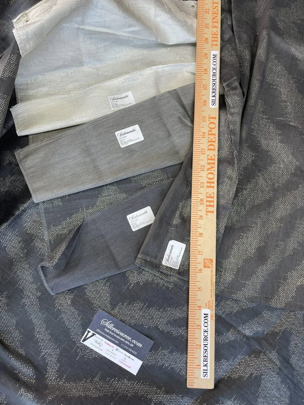 12 Boxv Scalamandre Square Showroom Sample 2.4 Yard Gray Zebra Print