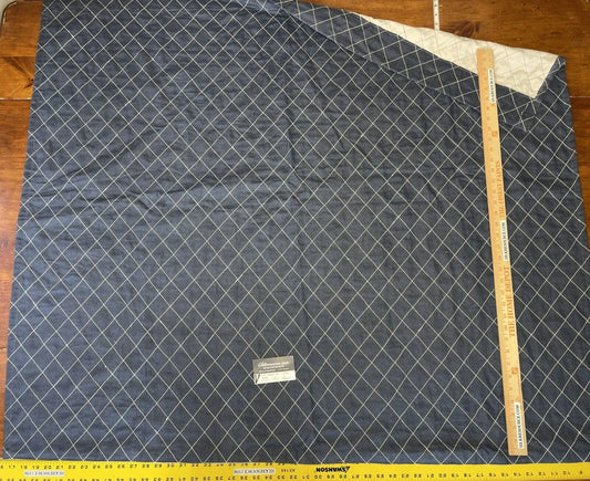 18 Boxv Scalamandre Square Showroom Sample 1.1 Yard Blue/white Squares