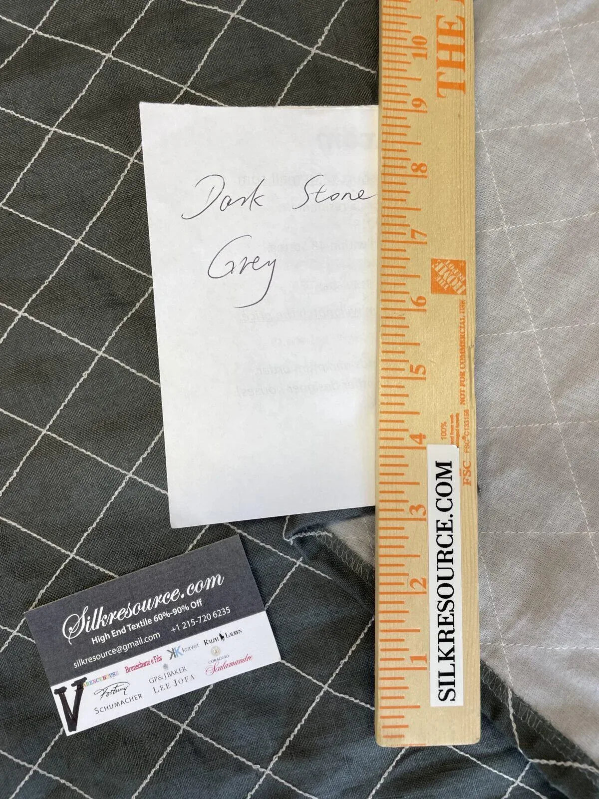 20 Boxv Scalamandre Square Showroom Sample Full Yard Dark Stone Gray