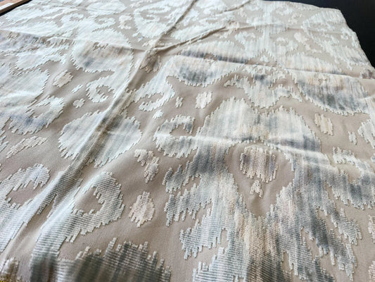 1 Berkbox65 Scalamandre Square IKAT Velvet Beige Gray