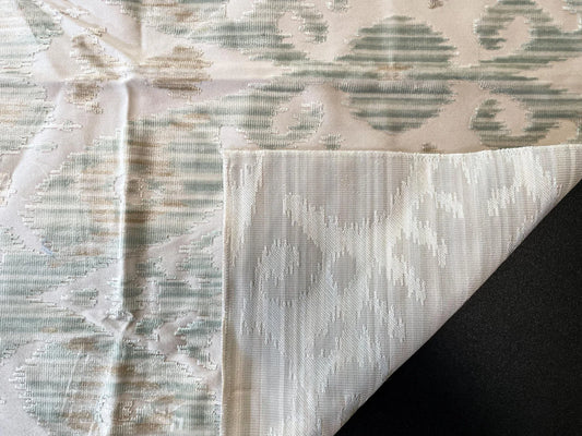 1 Berkbox65 Scalamandre Square IKAT Velvet Beige Gray