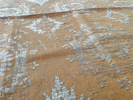 5 Berkbox65 27"x27" Square Scalamandre MANDALA Yellow on Gray Medallion MSRP USD258/y