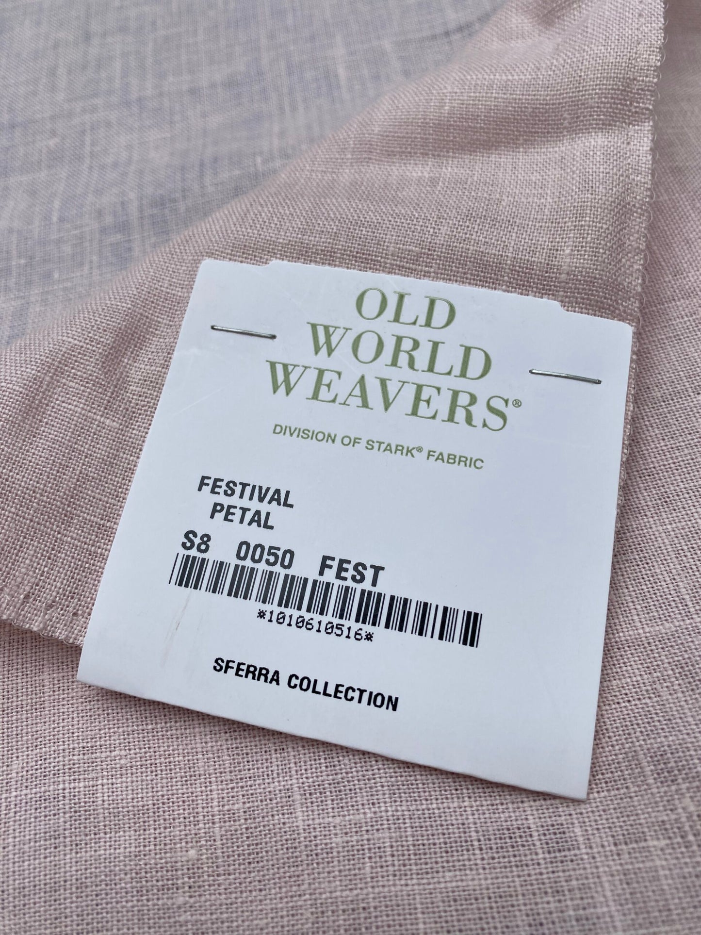 10 Berkbox93 Square Plains Texture by Old World Weavers Festival Petal Light Pink Linen Solid MSRP USD124/y