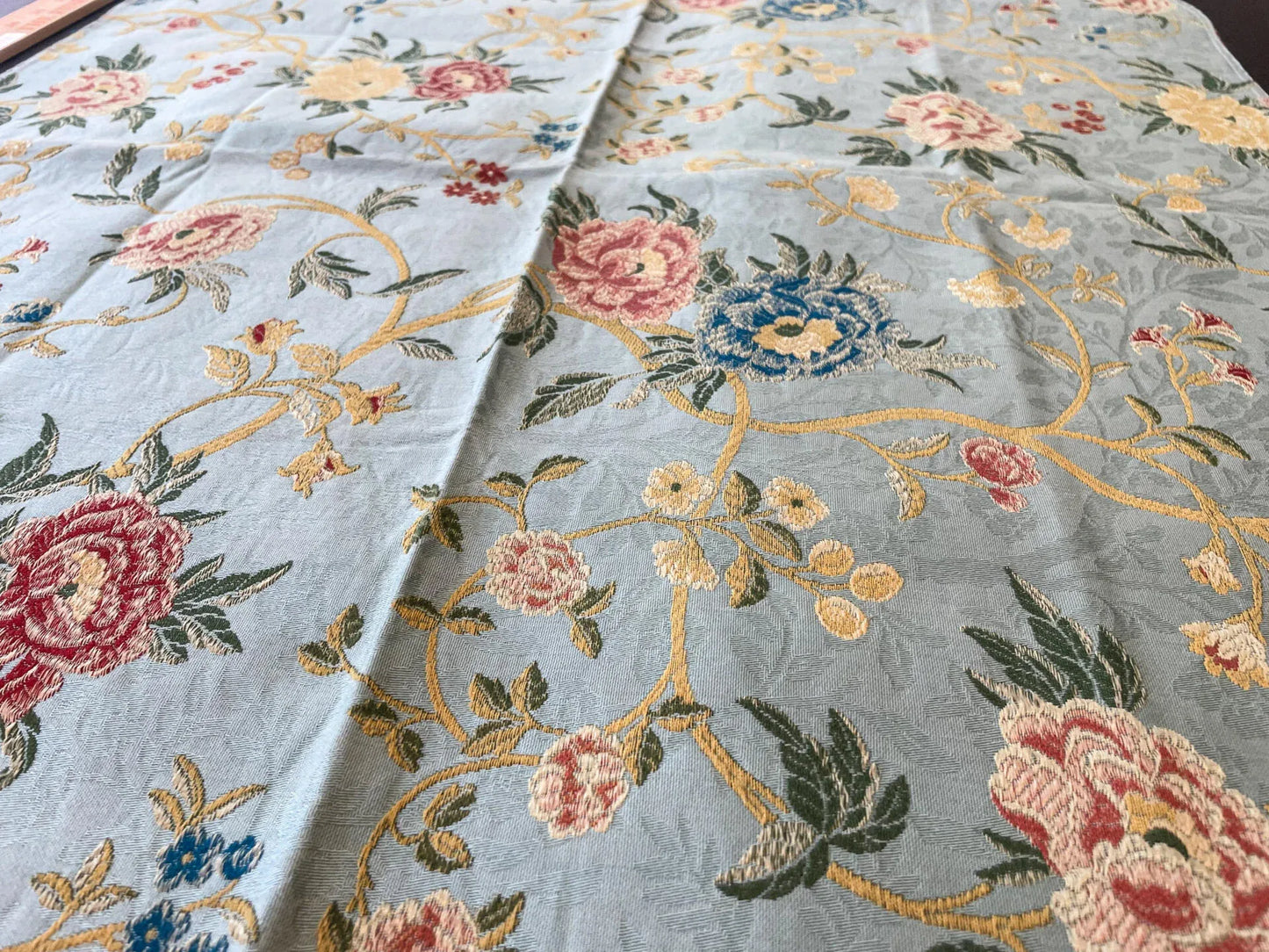 12 Berkbox65 SQUARE Scalamandre STUPINIGI Blue Chinoiserie Peony Lampas Floral MSRP USD418/y