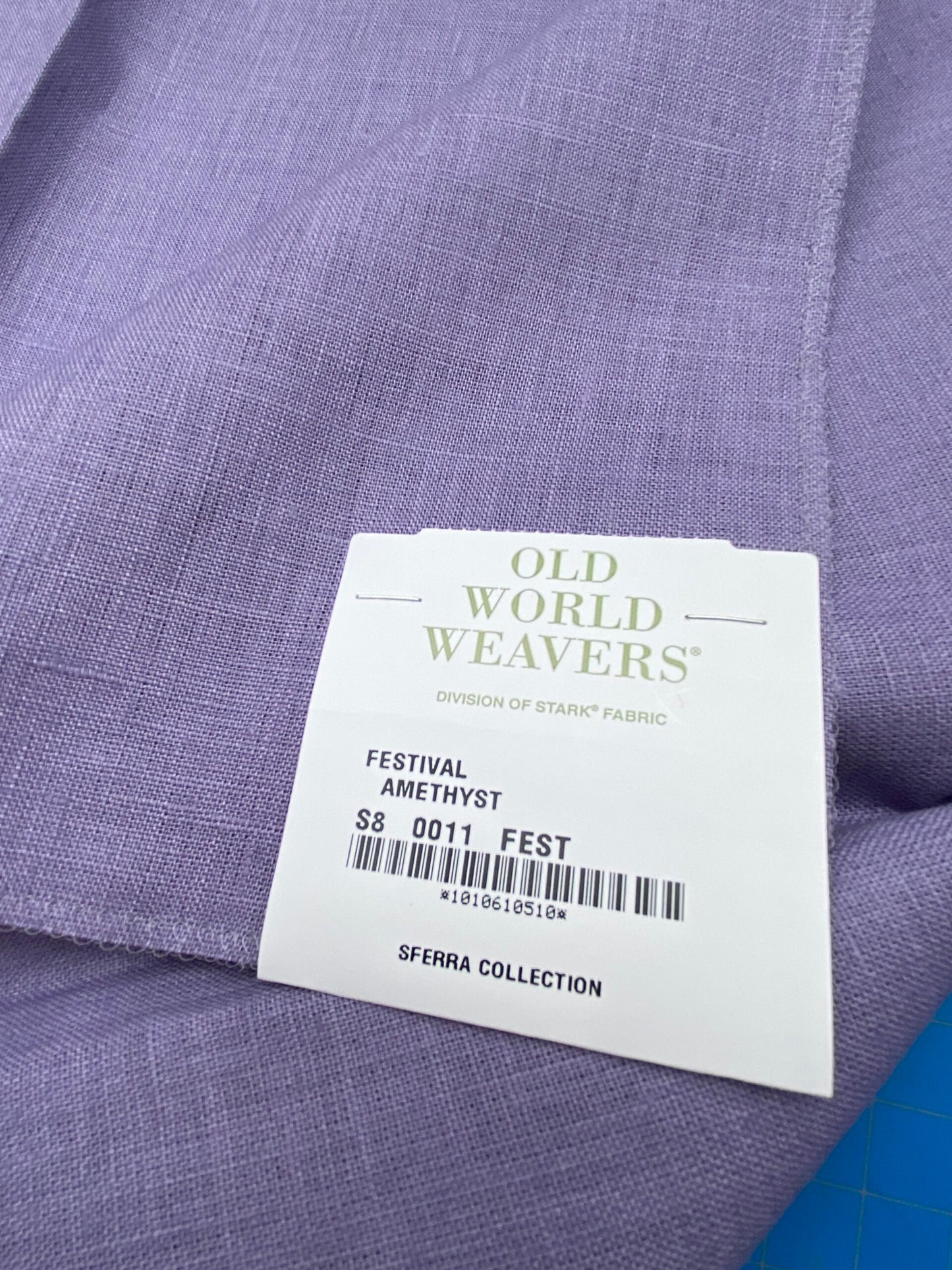 14 Berkbox93 Square Plains Texture by Old World Weavers Festival Amethyst Purple Linen Solid MSRP USD124/y