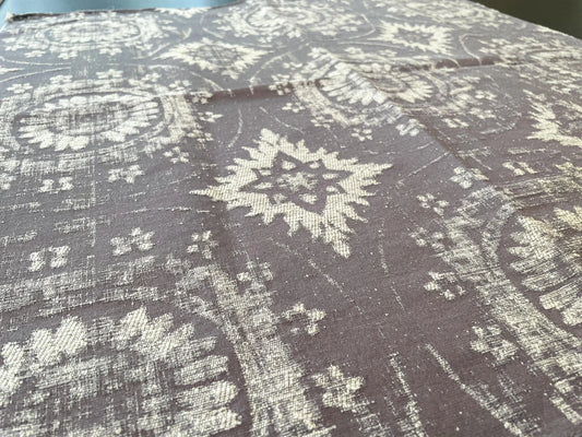 25 Berkbox65 27"x27" SQUARE Scalamandre MANDALA Brownish on Gray Medallion MSRP USD258/y