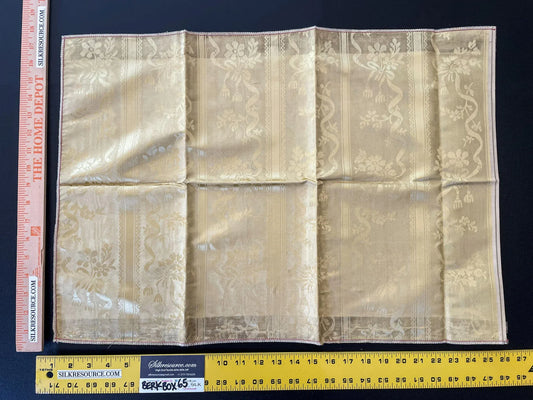 26 Berkbox65 17"x26" Scalamandre Silk Lampas Floral Gold White